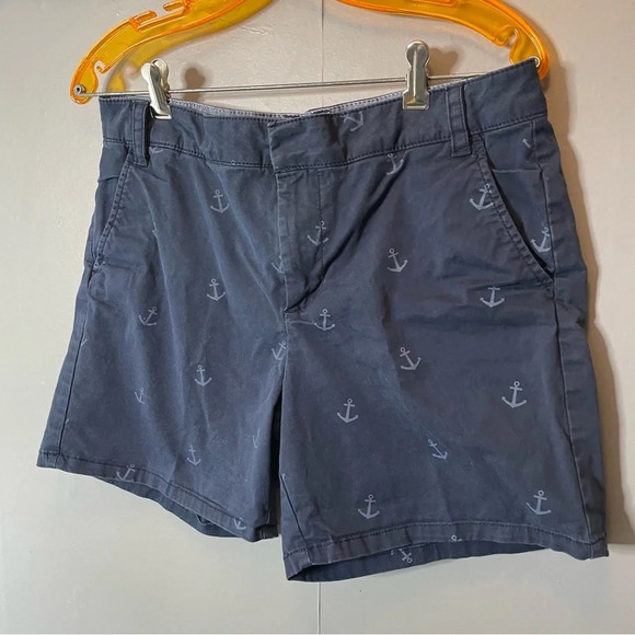 GH Bass&Co blue midi anchor shorts size 8 - Picture 2 of 7
